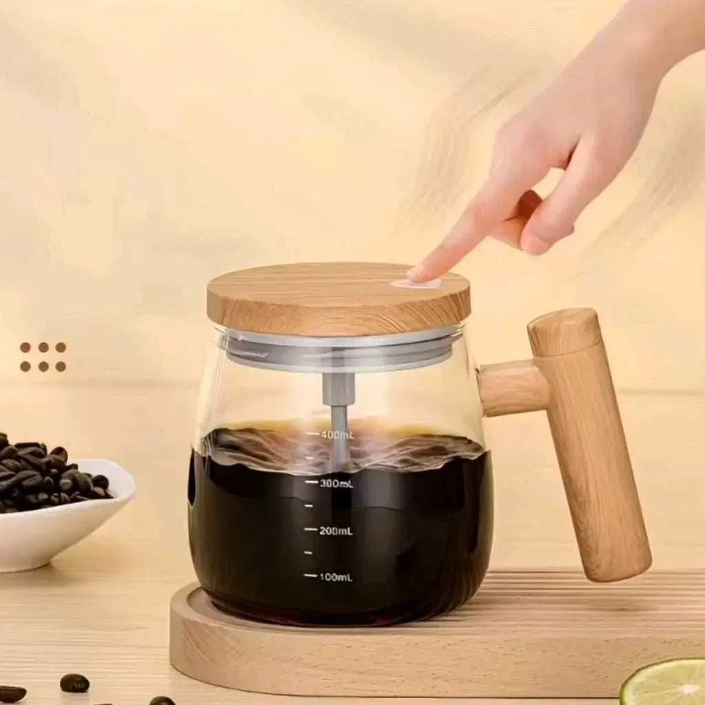 Taza Batidora de Vidrio — Agitador Automático 400ml