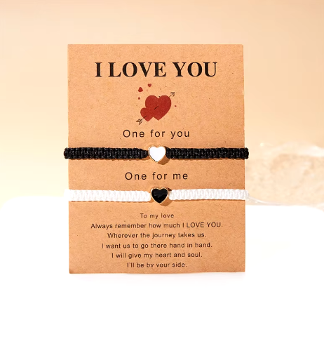Set de Pulseras Corazón Blanco