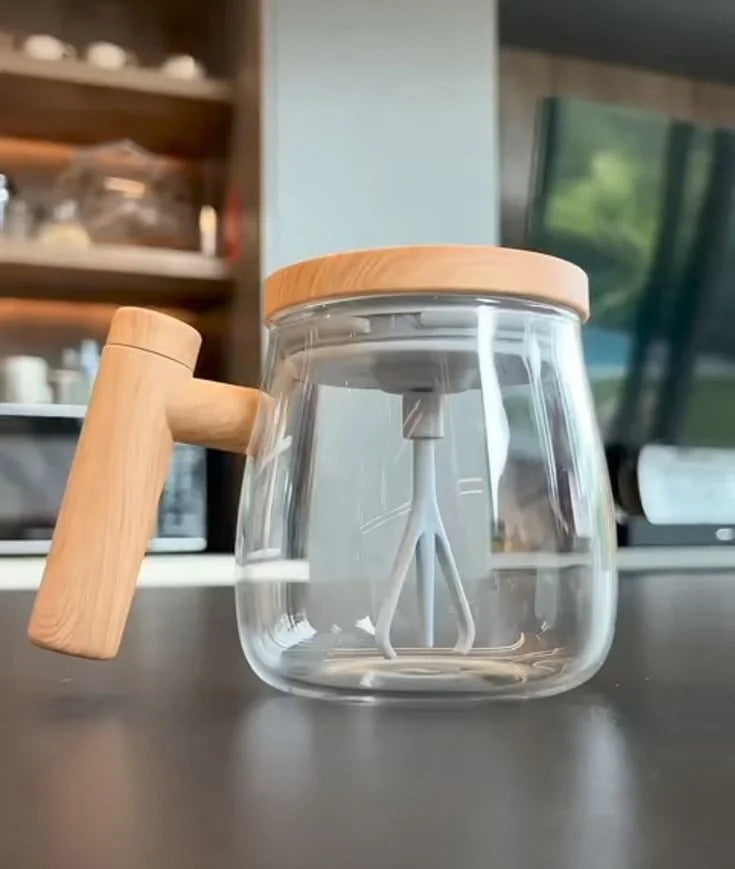 Taza Batidora de Vidrio — Agitador Automático 400ml