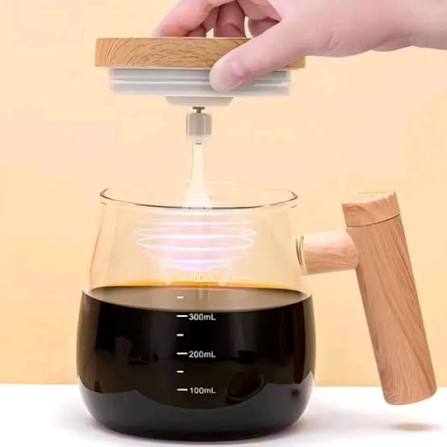 Taza Batidora de Vidrio — Agitador Automático 400ml