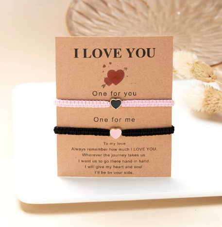 Set de Pulseras Corazón Rosa