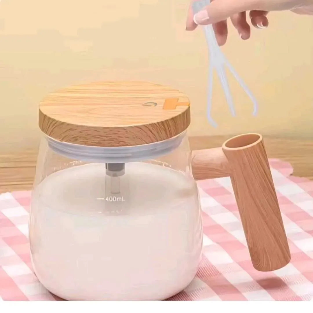 Taza Batidora de Vidrio — Agitador Automático 400ml